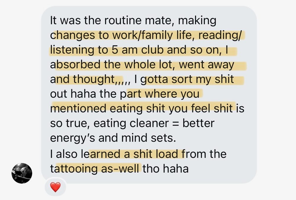 Review from noddy_goffin on learning from the tattooing